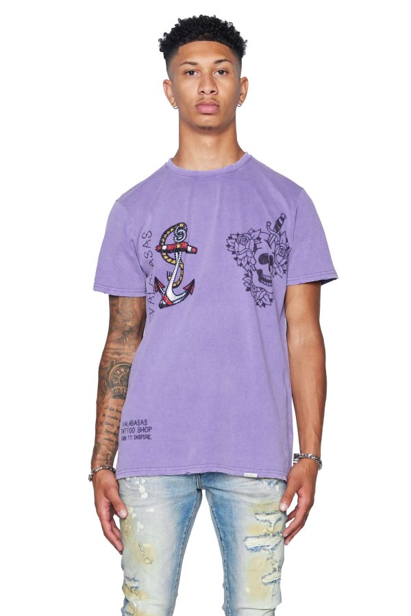 ANCHOR TAT  VINTAGE PURPLE TEE For Discount