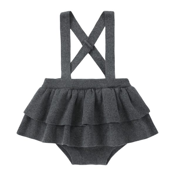 Charcoal Knit Ruffle Bloomer Cheap