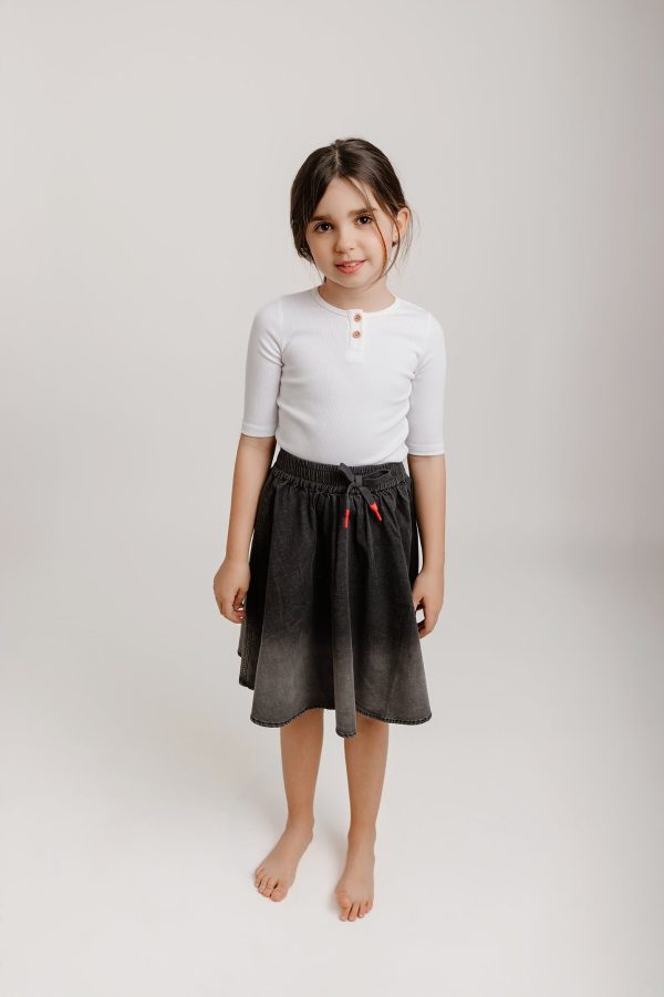 Black Denim Ombre Skirt For Sale - Image 2