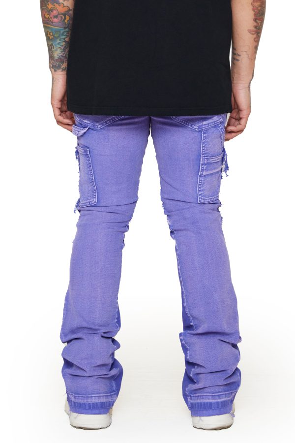 “ALPHA  PURPLE-BLUE STACKED FLARE JEAN Online now - Image 5