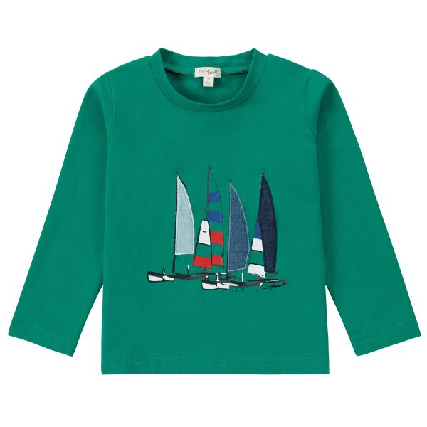 Green Boat T-Shirt Fashion - Image 2