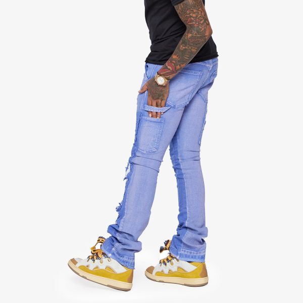 “ALPHA  PURPLE STACKED FLARE JEAN Supply - Image 2
