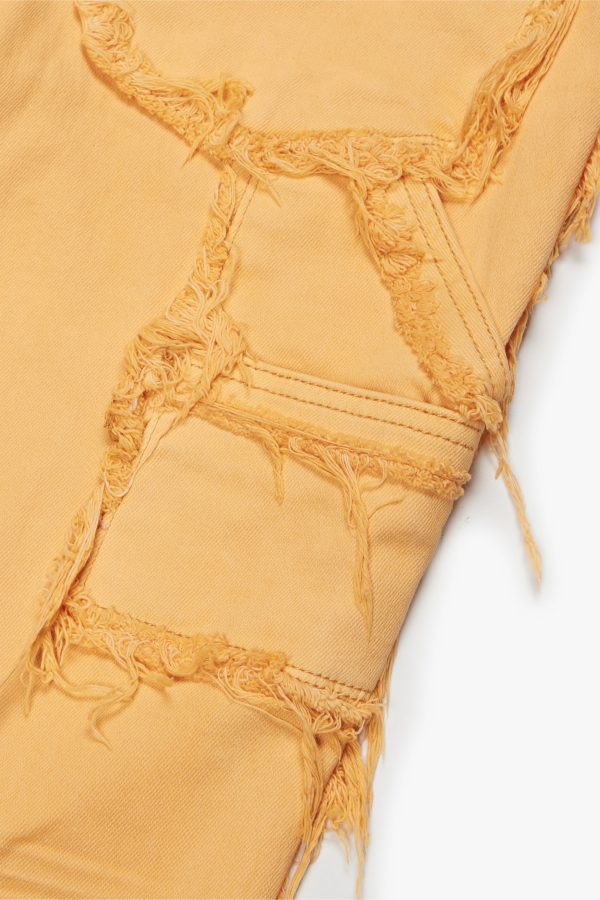 SKYLINE  HONEY ORANGE STACKED FLARE JEAN For Sale - Image 4