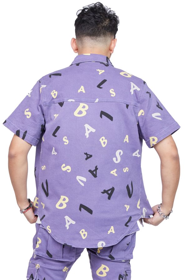 PUZZLE  PURPLE V CAMO BUTTON DOWN Hot on Sale - Image 2