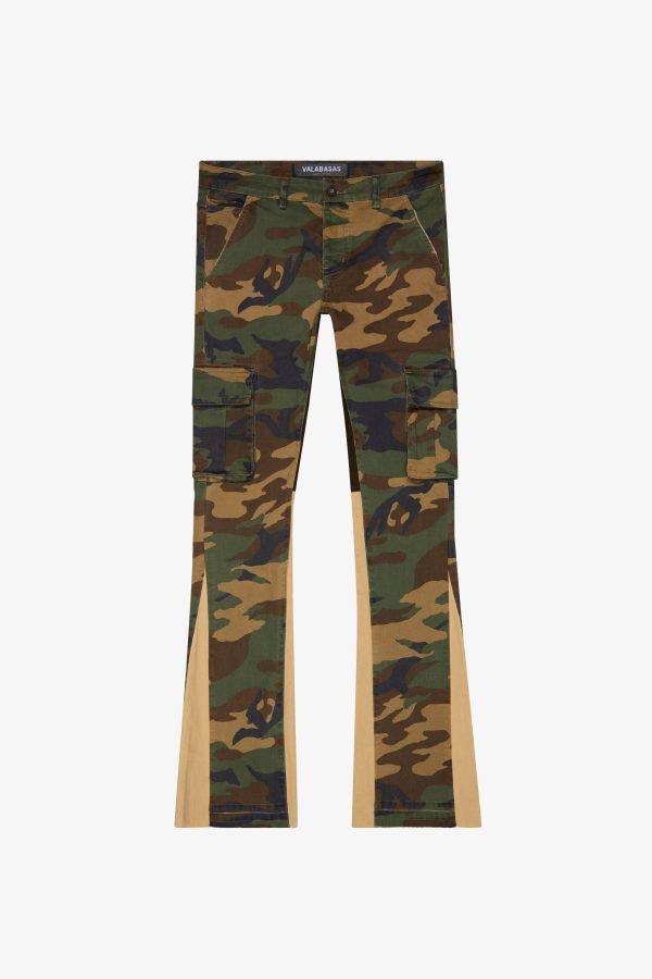 COMMANDER  FOLIAGE GREEN STACKED FLARE JEAN on Sale
