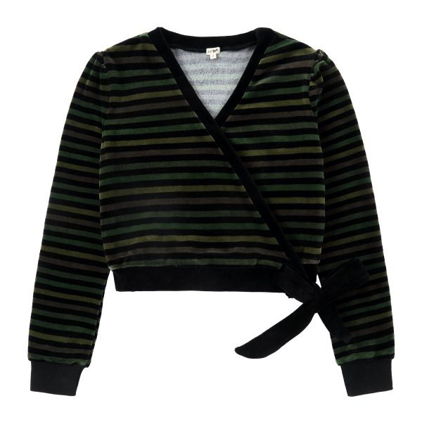 Field of Green Wrap Top For Cheap