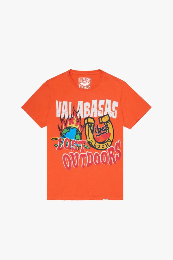 LUCKY VIBES  VINTAGE FLAME ORANGE TEE Online Sale