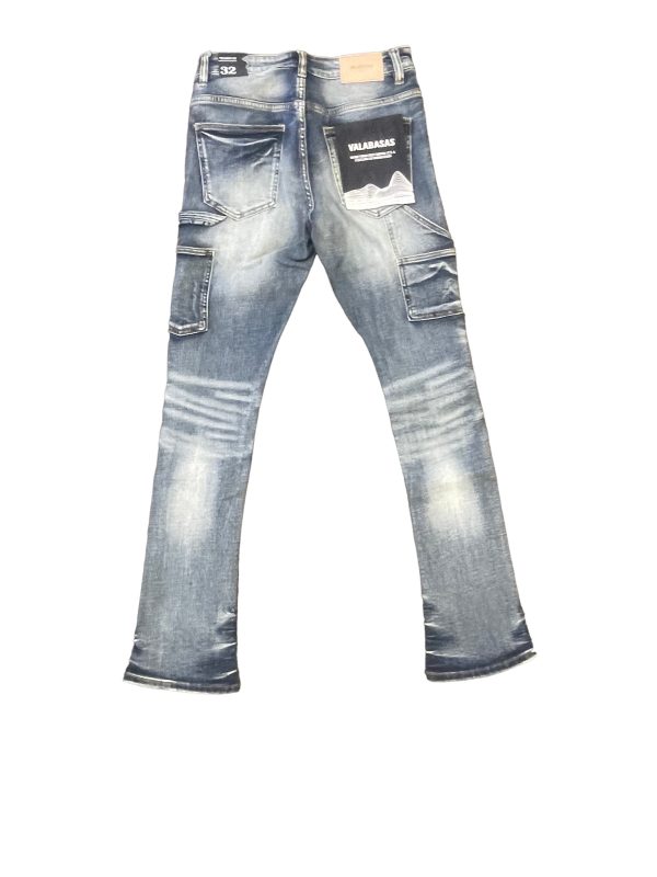 TATTERED  MEDIUM BLUE VINTAGE STACKED FLARE JEAN For Cheap - Image 2