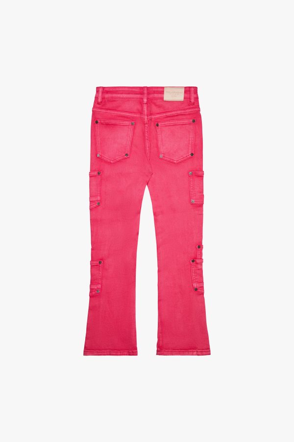 KIDS  POCROS  RED STACKED DENIM Cheap - Image 3