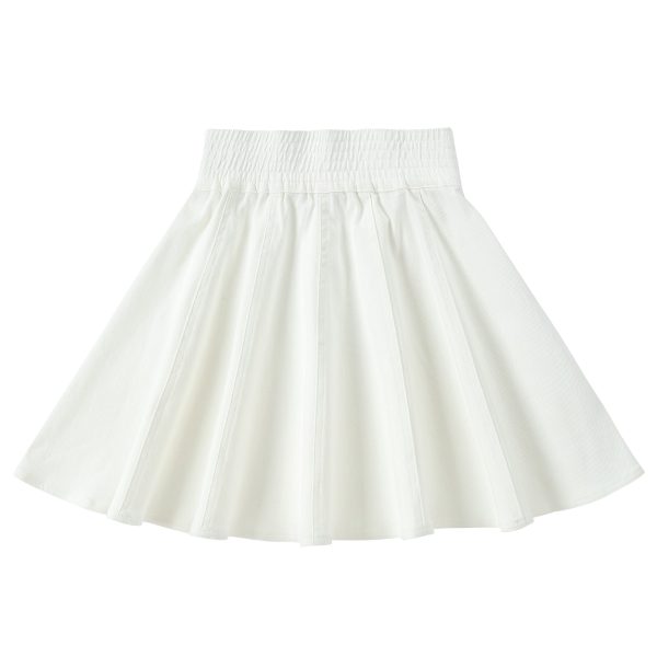 White Shirred Skirt on Sale