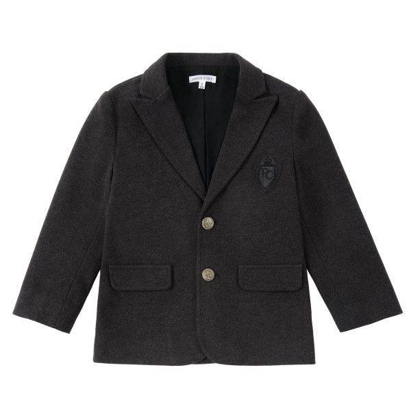 Heather Grey Emblem Blazer For Discount