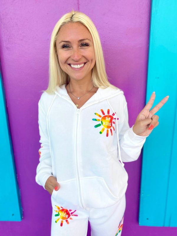 Be Kind Coconut Zip-Up Hoodie Cheap