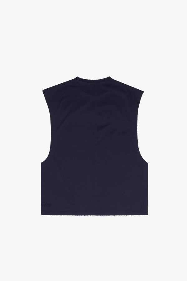 SLICE  NAVY CUTOFF TEE Cheap - Image 3