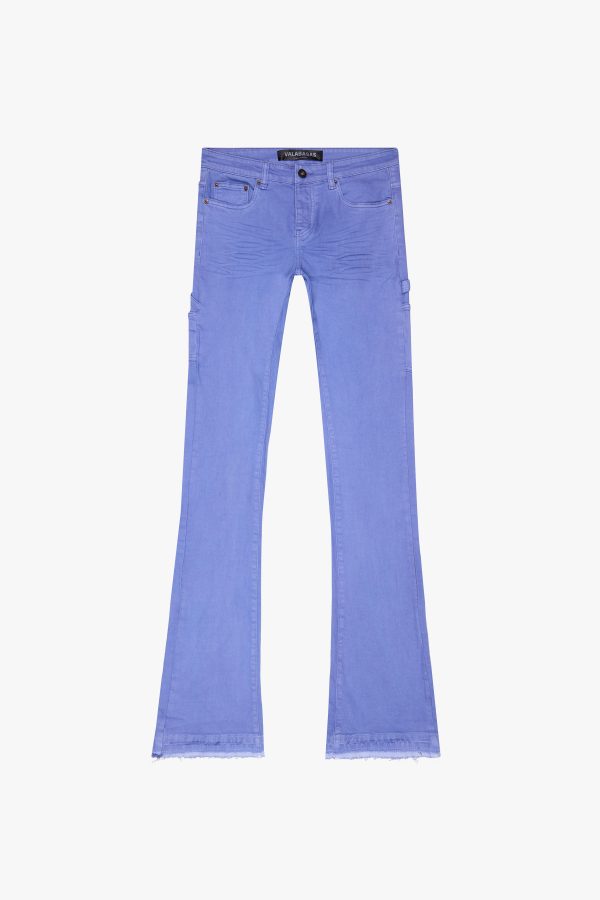 MR. EXTENDO  PURPLE STACKED FLARE JEAN For Sale