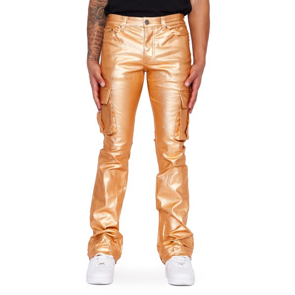 “VAN GOHA” BRONZE WAXED STACKED FLARE JEAN on Sale - Image 2