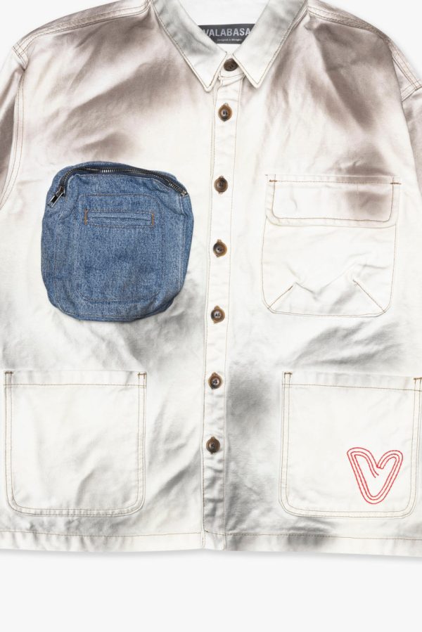 POKTEK  DIRTY WHITE BUTTON DOWN on Sale - Image 2