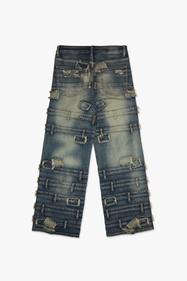 Effect Dark Vintage Blue Baggy For Discount - Image 3