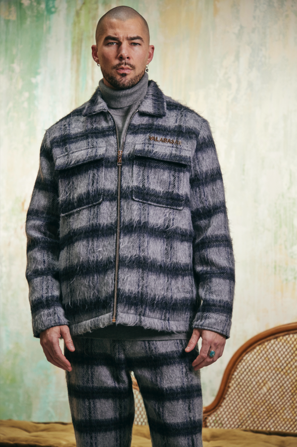 PIONEER   BLACK GREY MOHAIR JACKET Online