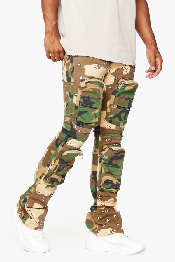 DUAL SOLDIER  CAMO STACKED FLARE JEAN Online Hot Sale - Image 2