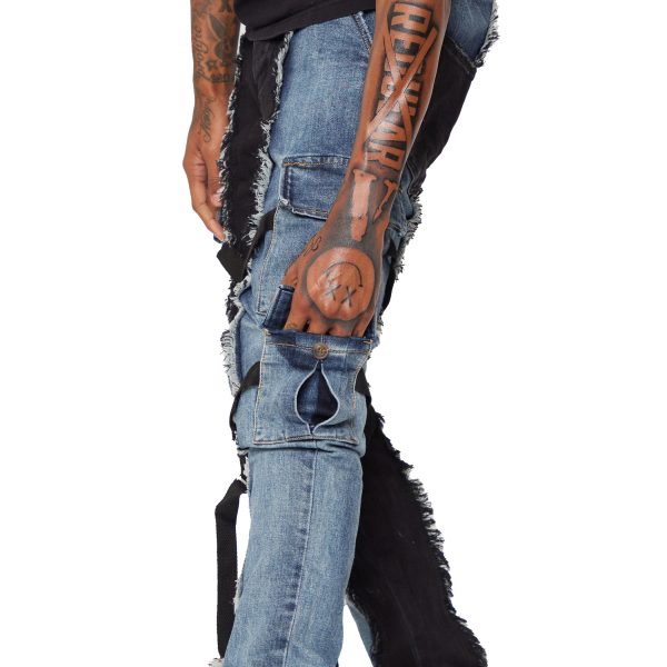 VALABASAS JEANS  APOLLO” BLUE DENIM   BLACK DENIM Online now - Image 2