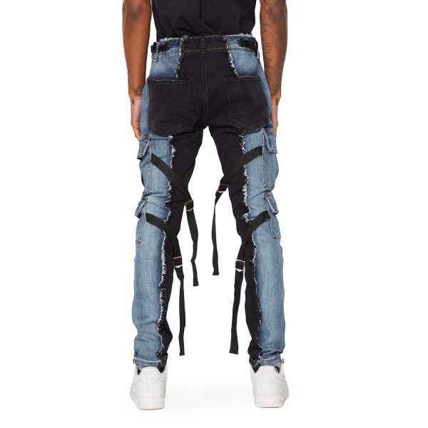 VALABASAS JEANS  APOLLO” BLUE DENIM   BLACK DENIM Online now - Image 4