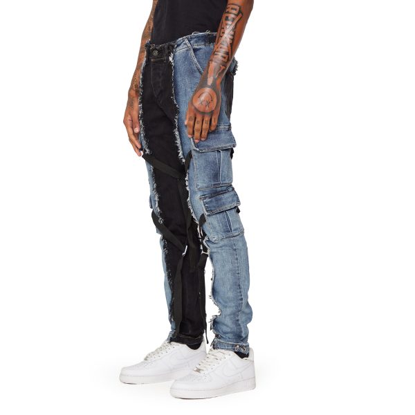 VALABASAS JEANS  APOLLO” BLUE DENIM   BLACK DENIM Online now - Image 5