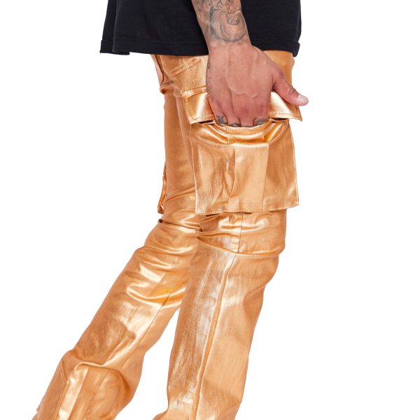 “VAN GOHA” BRONZE WAXED STACKED FLARE JEAN on Sale