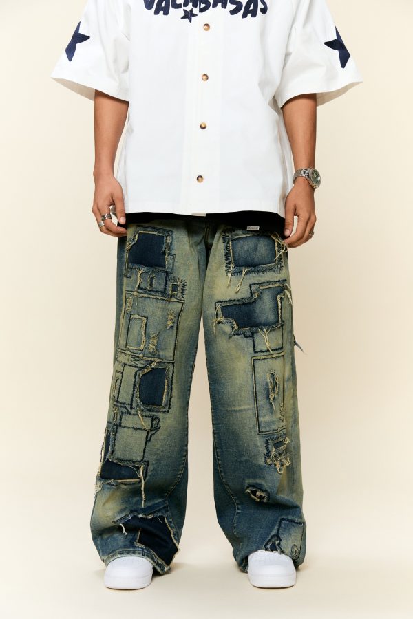 BLUEPRINT  VINTAGE BLUE BAGGY DENIM JEAN Online now
