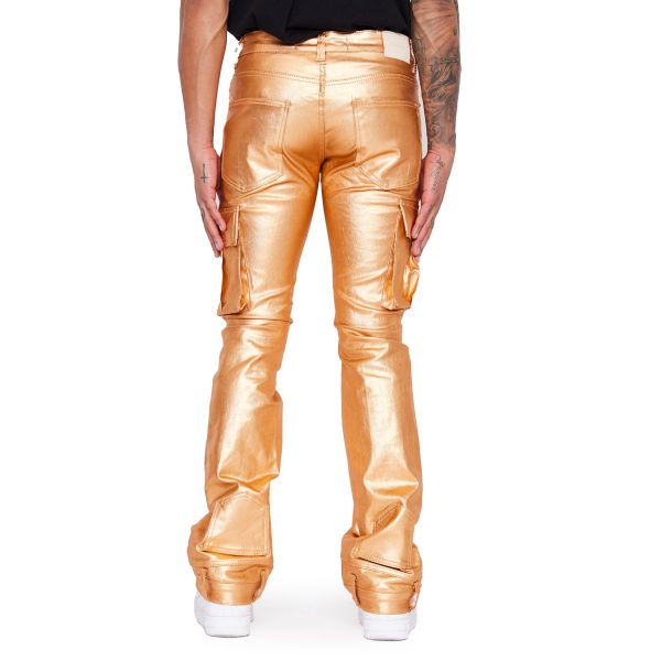“VAN GOHA” BRONZE WAXED STACKED FLARE JEAN on Sale - Image 3