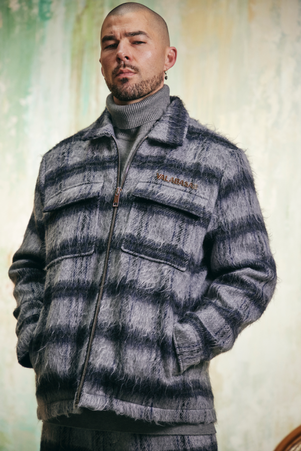 PIONEER   BLACK GREY MOHAIR JACKET Online - Image 5