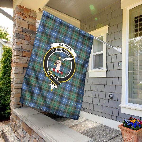 MacRae Hunting Ancient Tartan Crest Garden Flag For Discount - Image 2