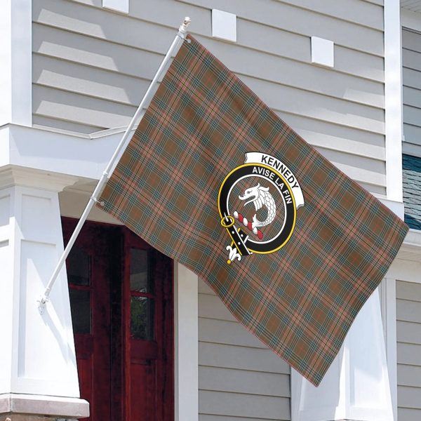 Kennedy Weathered Tartan Crest House Flag For Sale - Image 3
