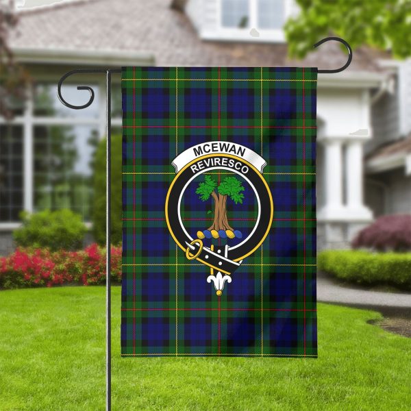 McEwan Modern Tartan Crest Garden Flag For Discount