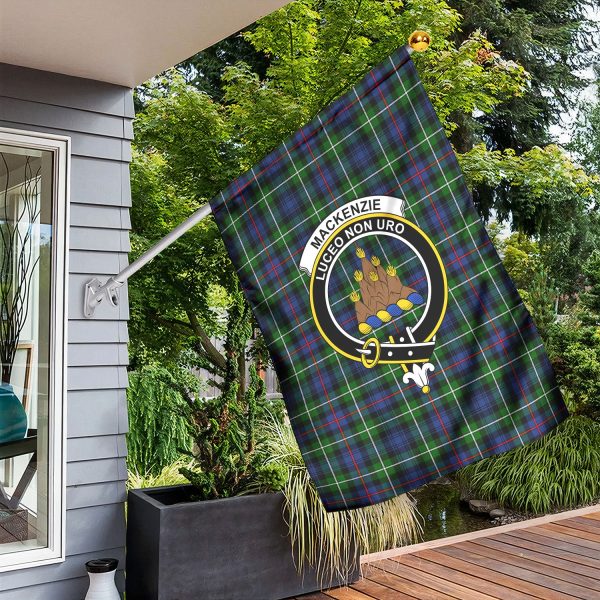 MacKenzie Modern Tartan Crest Garden Flag For Cheap - Image 3