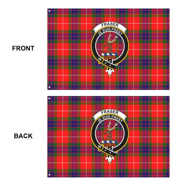 Fraser (of Lovat) Modern Tartan Crest House Flag Online now - Image 5