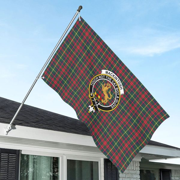 MacKintosh Hunting Modern Tartan Crest House Flag For Sale