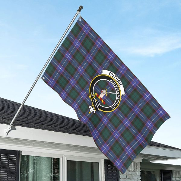 Guthrie Modern Tartan Crest House Flag on Sale