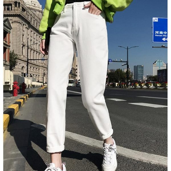 Boyfriend Casual Denim Jeans, Harem High Waist Straight Jeans Sale